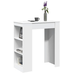 vidaXL Bar Table with Racks White 95x47x103.5 cm Engineered Wood 1