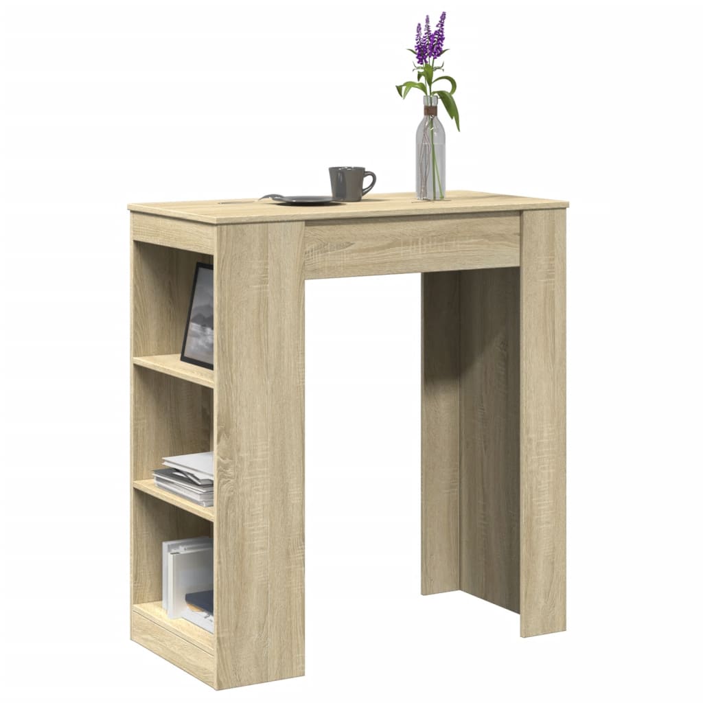 vidaXL Bar Table with Racks Sonoma Oak 95x47x103.5 cm Engineered Wood 1