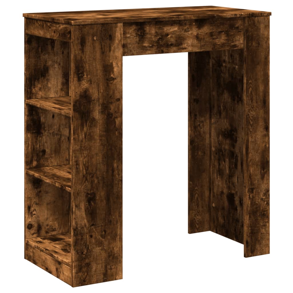vidaXL Bar Table with Racks Smoked Oak 95x47x103.5 cm Engineered Wood 2