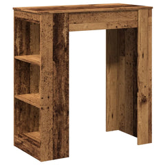 vidaXL Bar Table with Racks Old Wood 95x47x103.5 cm Engineered Wood 2