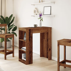 vidaXL Bar Table with Racks Old Wood 95x47x103.5 cm Engineered Wood 3