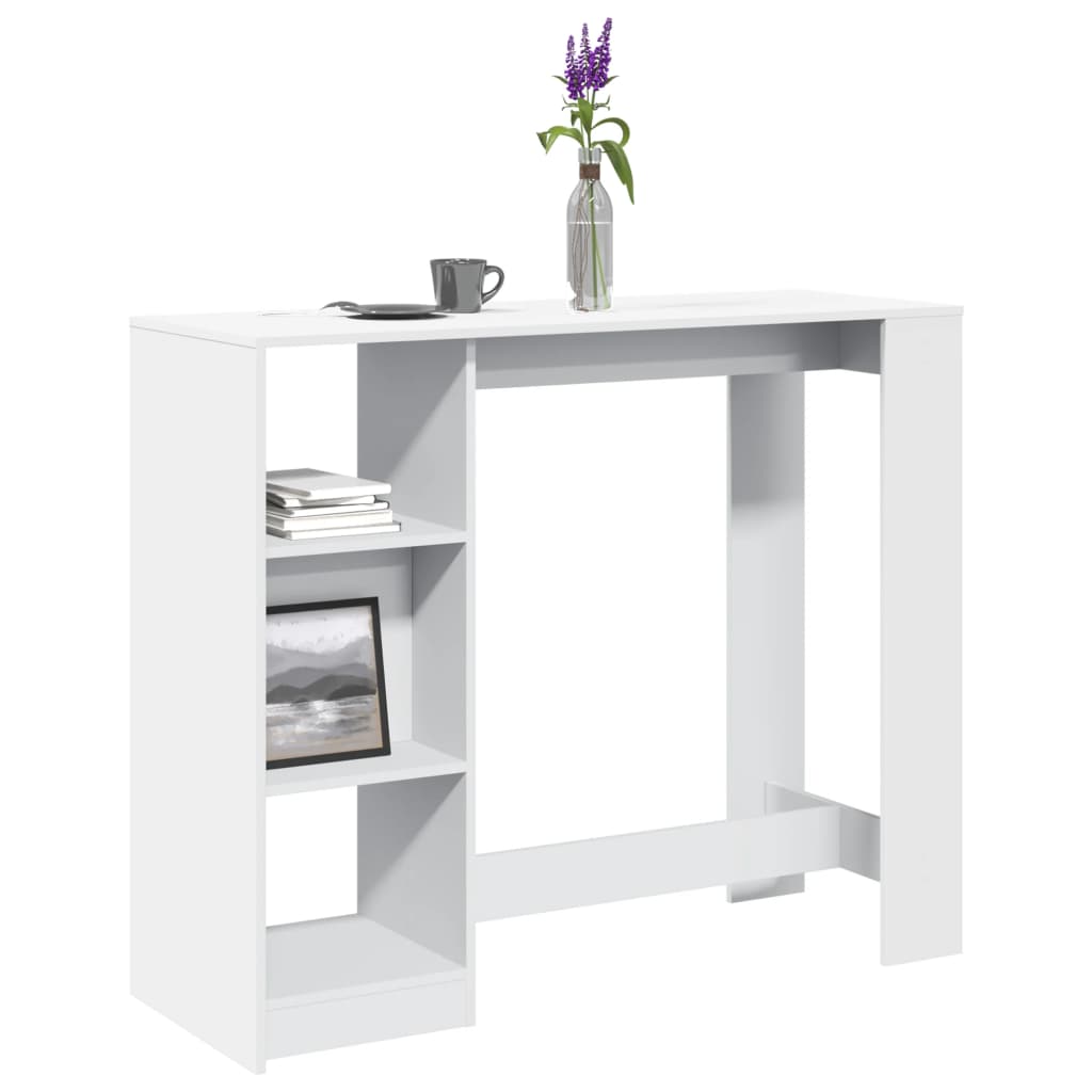 vidaXL Bar Table | White | Engineered Wood | Large | Bar Table | Rectangular 1