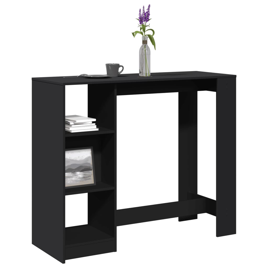 vidaXL Bar Table | Black | Engineered wood | 124x46x103.5 cm | Bar Table 1