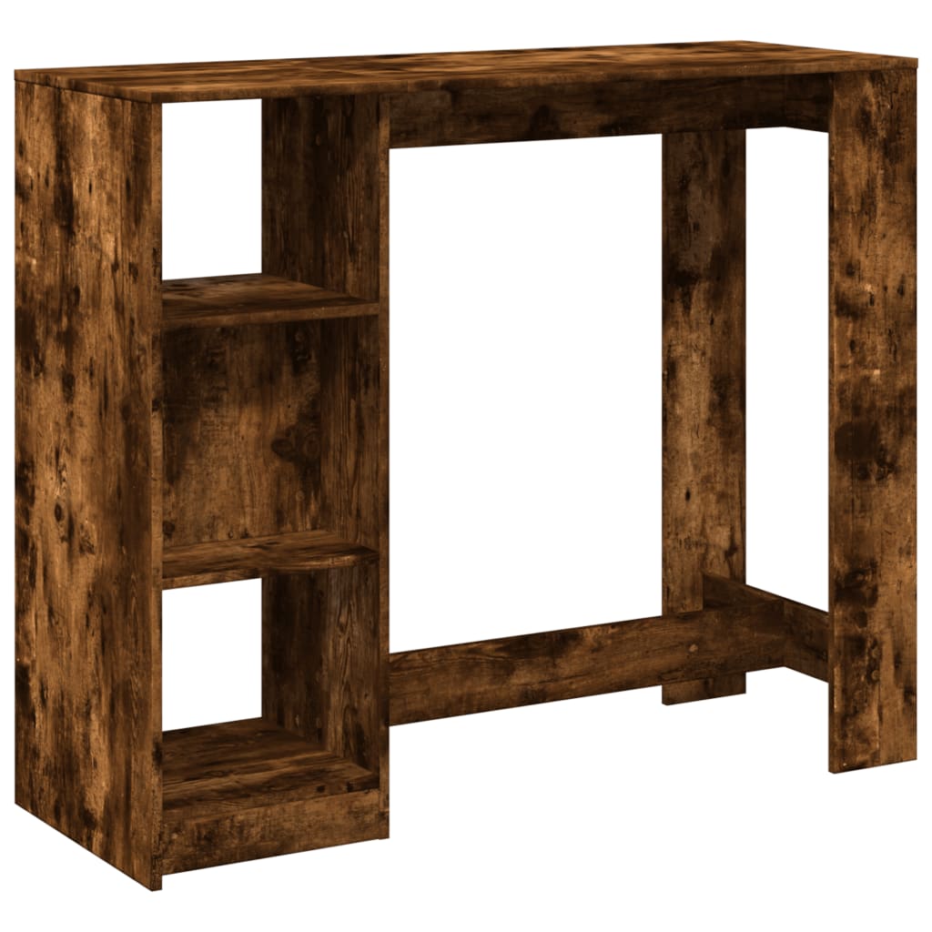 vidaXL Bar Table | Smoked Oak | Engineered Wood | 124x46x103.5 cm | Storage 2