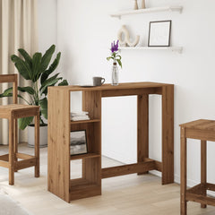 vidaXL Bar Table with Shelf Artisan Oak 124x46x103.5 cm Engineered Wood 3