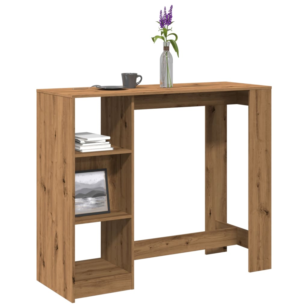 vidaXL Bar Table with Shelf Artisan Oak 124x46x103.5 cm Engineered Wood 1