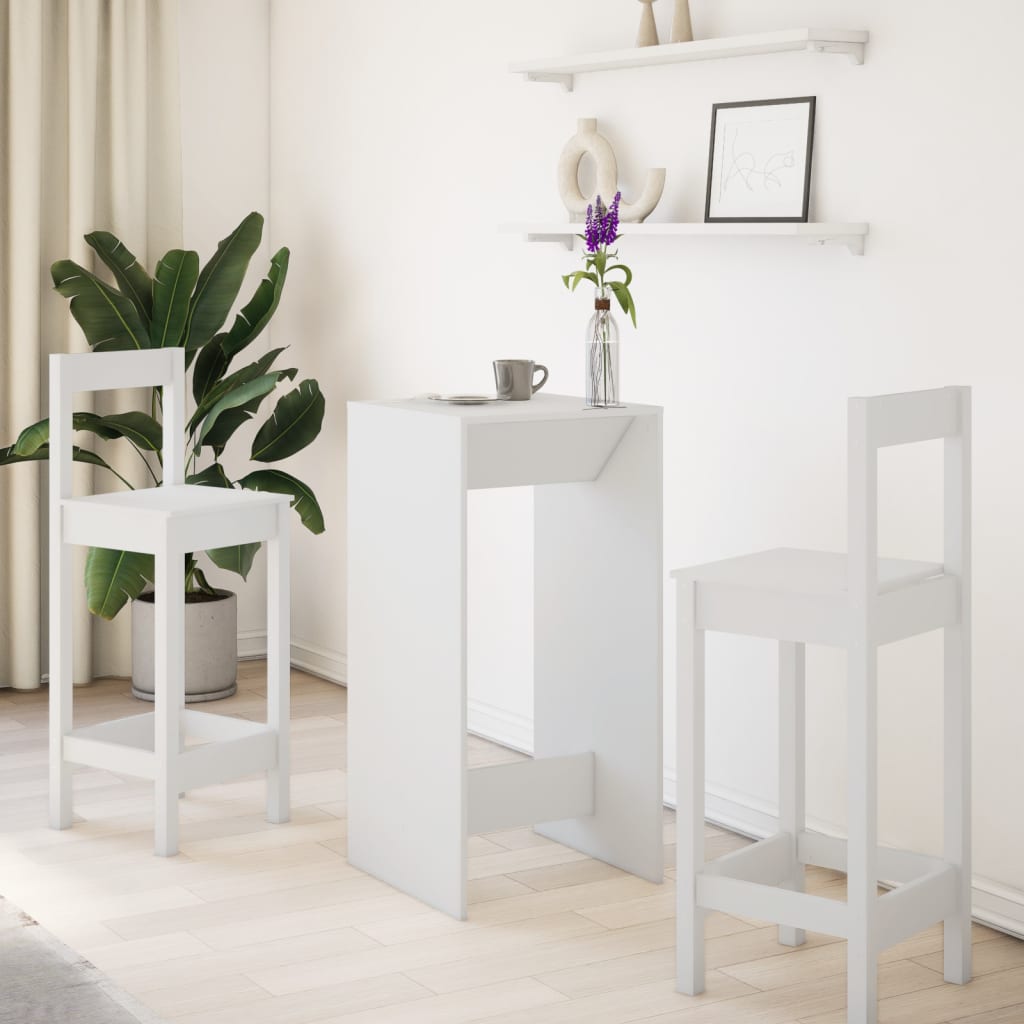 vidaXL Bar Table White 51x50x103,5 cm Engineered Wood 3