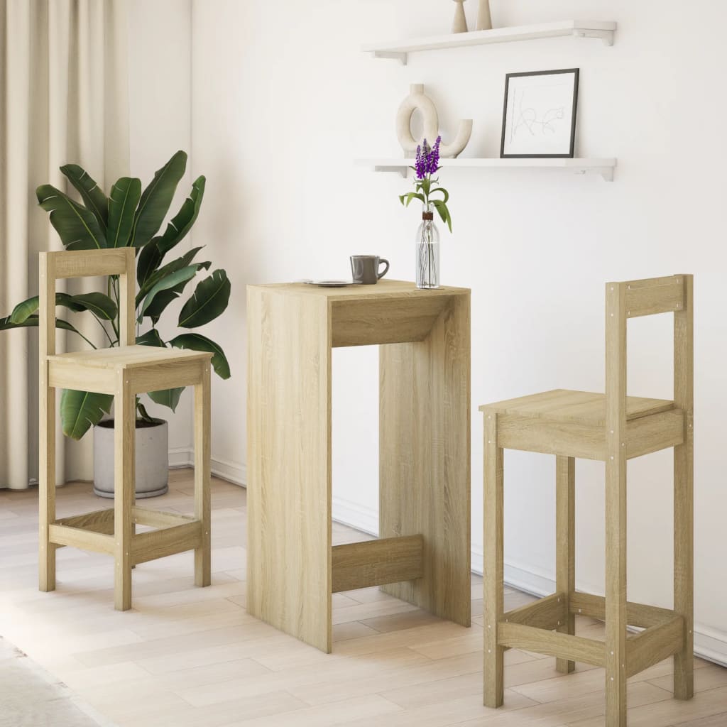 vidaXL Bar Table Sonoma Oak 51x50x103,5 cm Engineered Wood 3