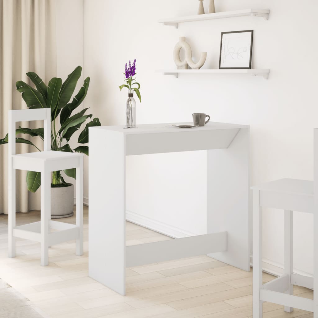 vidaXL Bar Table White 102x50x103,5 cm Engineered Wood 3