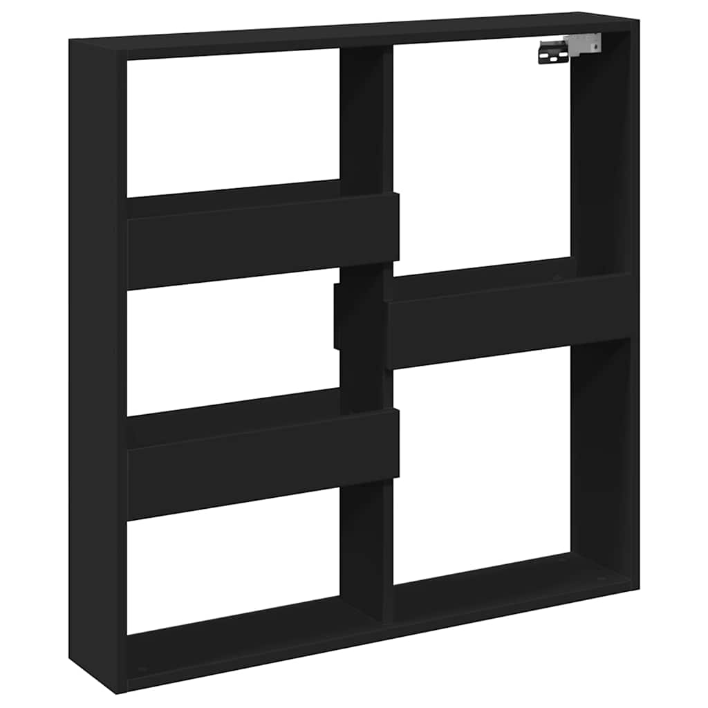 vidaXL Wall Cabinet Black 80x15x80 cm Engineered Wood 2