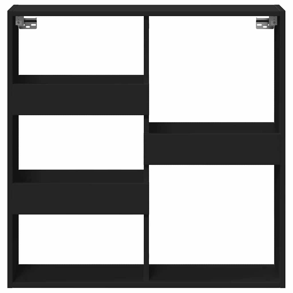 vidaXL Wall Cabinet Black 80x15x80 cm Engineered Wood 4