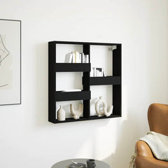 vidaXL Wall Cabinet Black 80x15x80 cm Engineered Wood 1