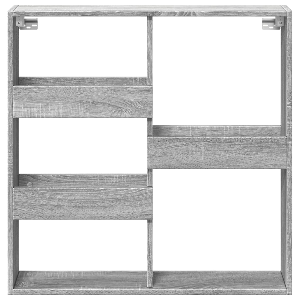 vidaXL Wall Cabinet Grey Sonoma 80x15x80 cm Engineered Wood 4