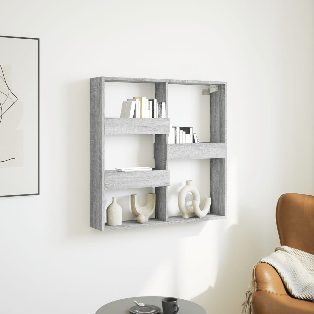 vidaXL Wall Cabinet Grey Sonoma 80x15x80 cm Engineered Wood 1