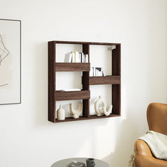 vidaXL Wall Cabinet Brown Oak 80x15x80 cm Engineered Wood 1