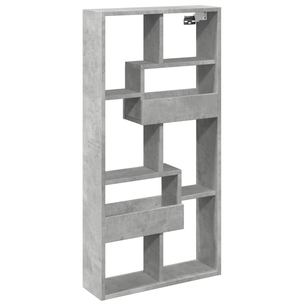 vidaXL Wall Cabinet Concrete Grey 50x15x100 cm Engineered Wood 2