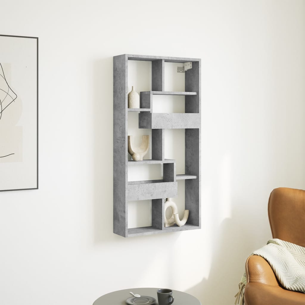 vidaXL Wall Cabinet Concrete Grey 50x15x100 cm Engineered Wood 1