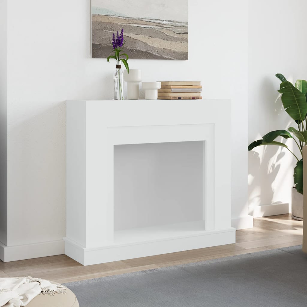 vidaXL Fireplace Surround White 100x30x87.5 cm Engineered Wood 3