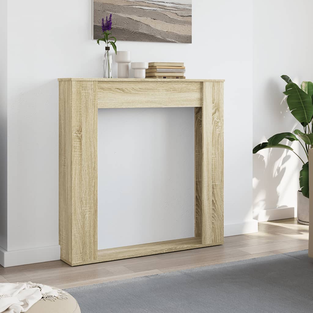vidaXL Fireplace Surround Sonoma Oak 100x20x100 cm Engineered Wood 3
