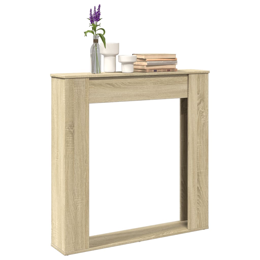 vidaXL Fireplace Surround Sonoma Oak 100x20x100 cm Engineered Wood 1