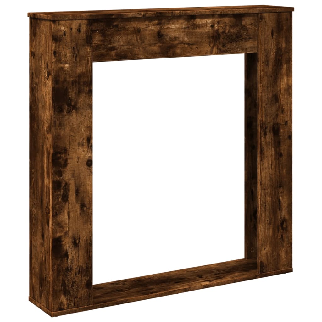 vidaXL Fireplace Surround Smoked Oak 100x20x100 cm Engineered Wood 2