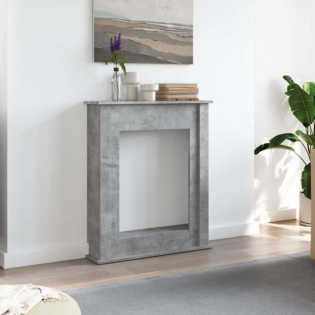 vidaXL Fireplace Surround Concrete Grey 75x20x87.5 cm Engineered Wood 3