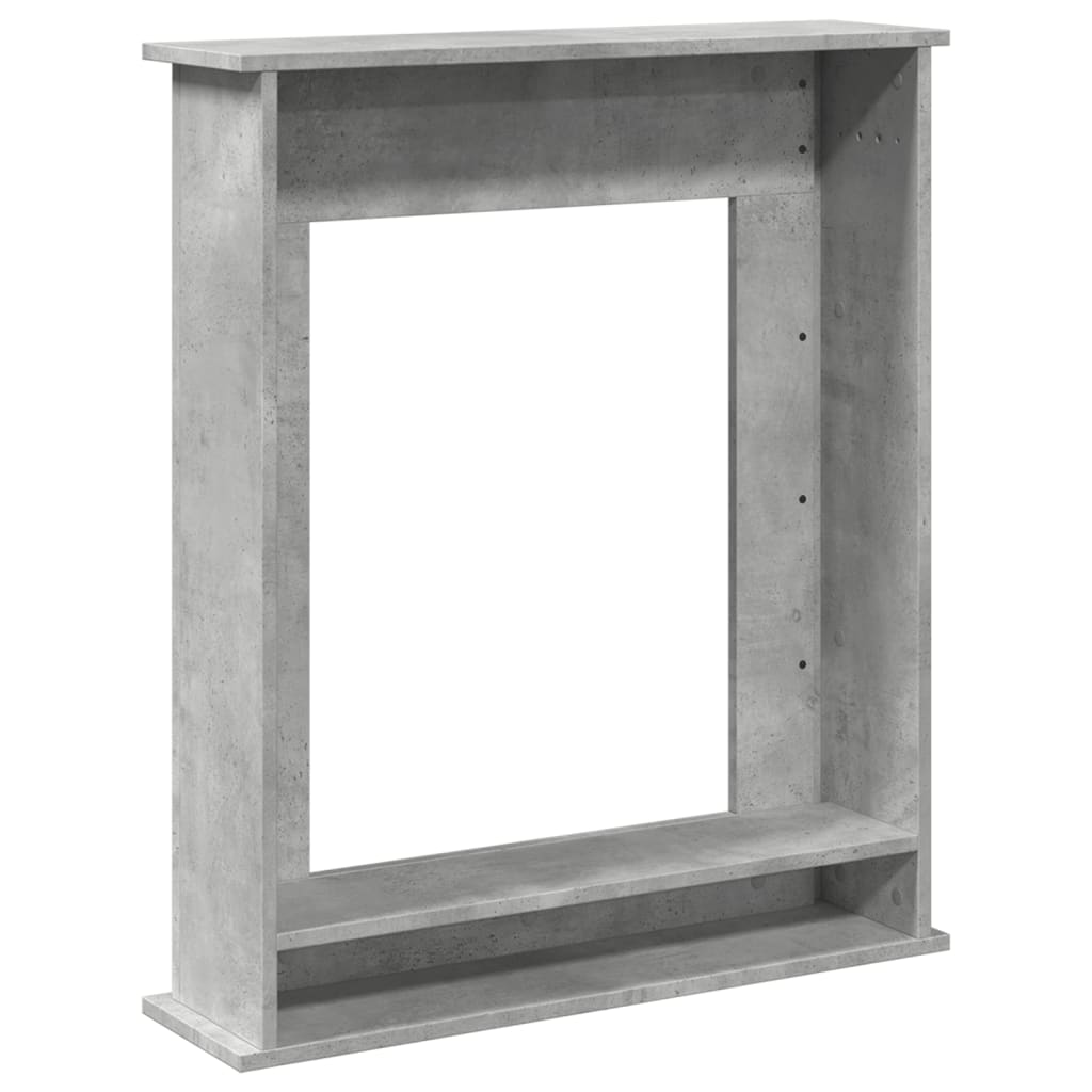 vidaXL Fireplace Surround Concrete Grey 75x20x87.5 cm Engineered Wood 6
