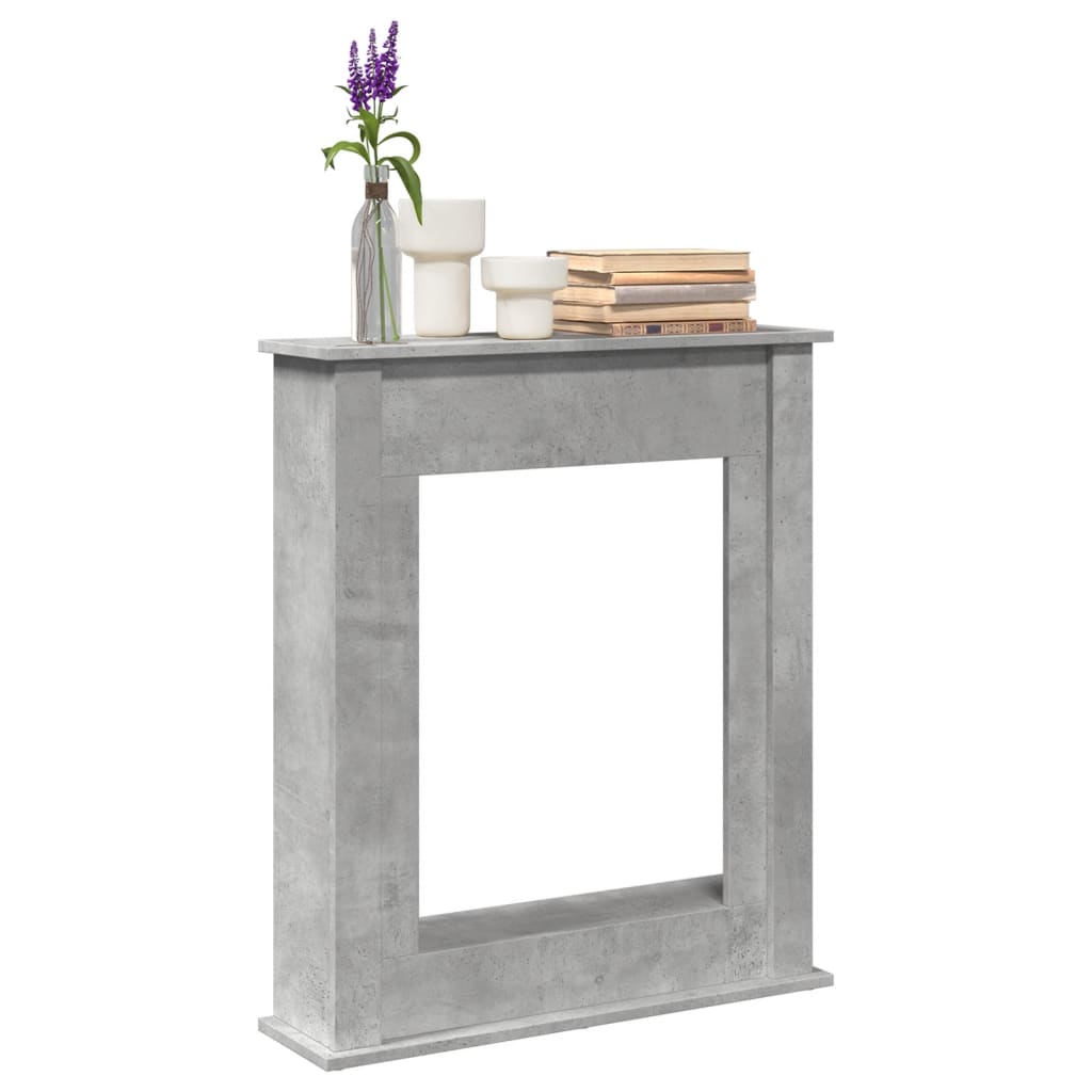vidaXL Fireplace Surround Concrete Grey 75x20x87.5 cm Engineered Wood 1