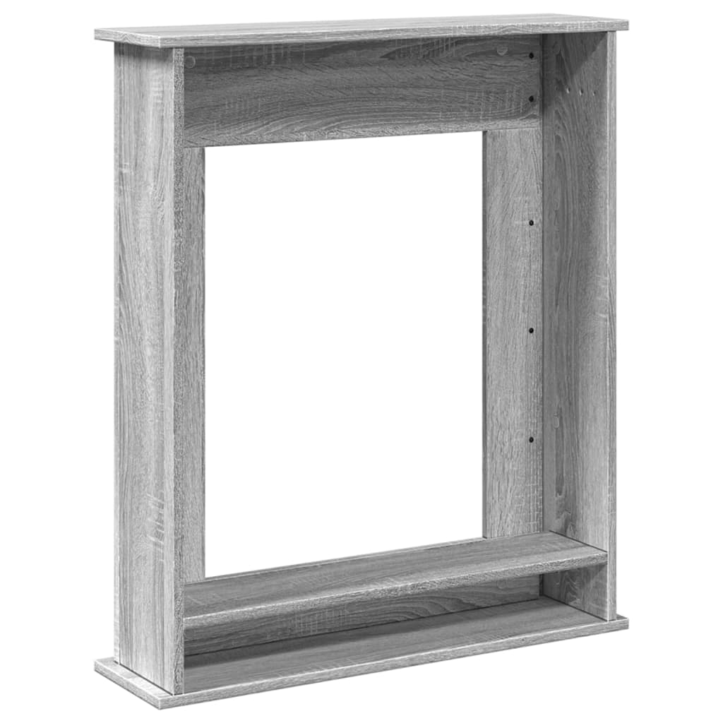 vidaXL Fireplace Surround Grey Sonoma 75x20x87.5 cm Engineered Wood 6