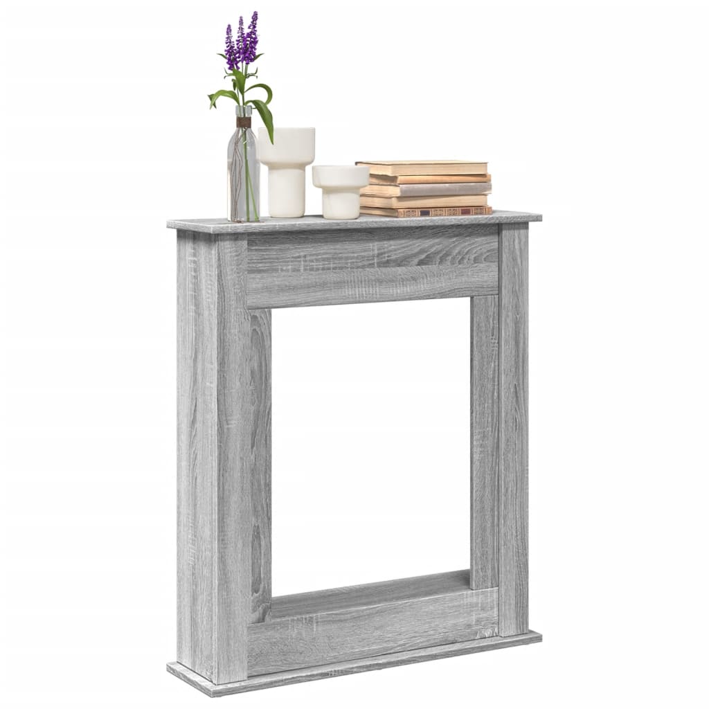 vidaXL Fireplace Surround Grey Sonoma 75x20x87.5 cm Engineered Wood 1