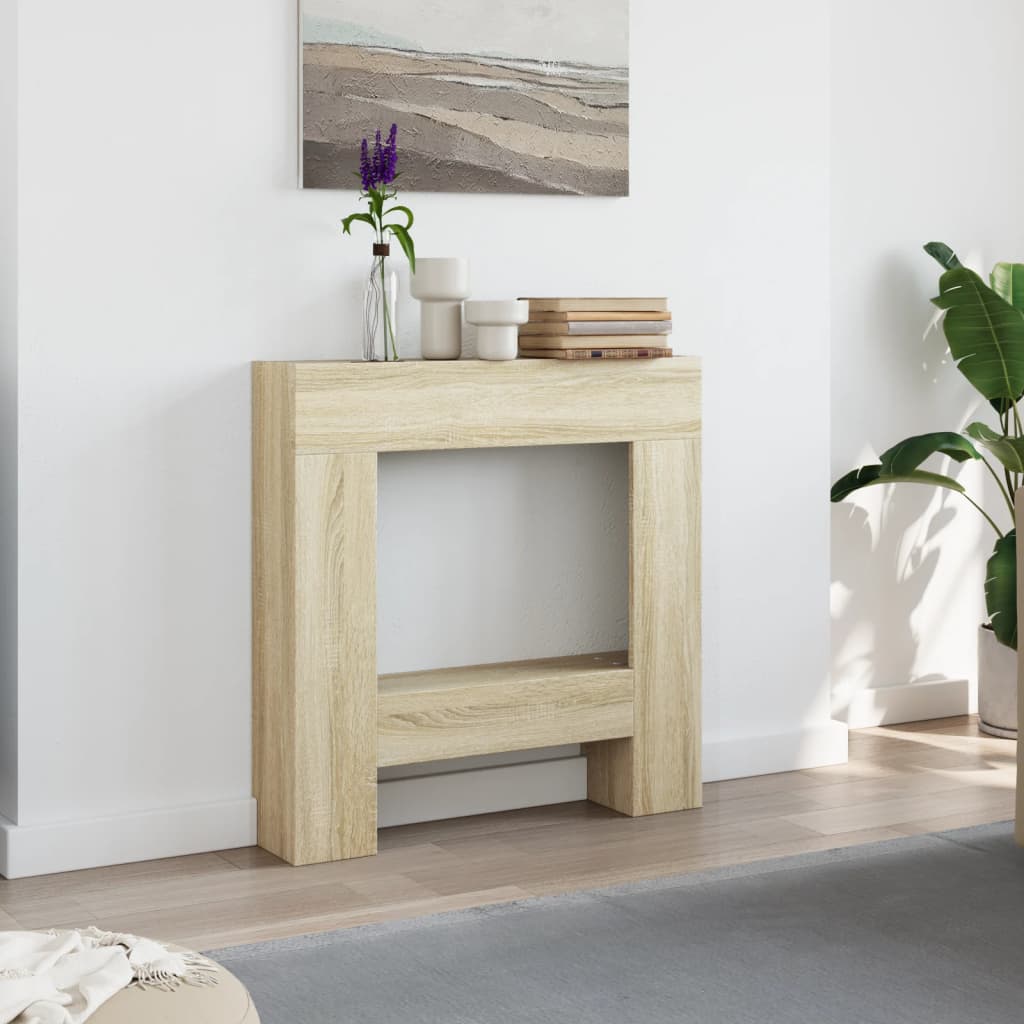 vidaXL Fireplace Surround Sonoma Oak 81x18x82 cm Engineered Wood 3