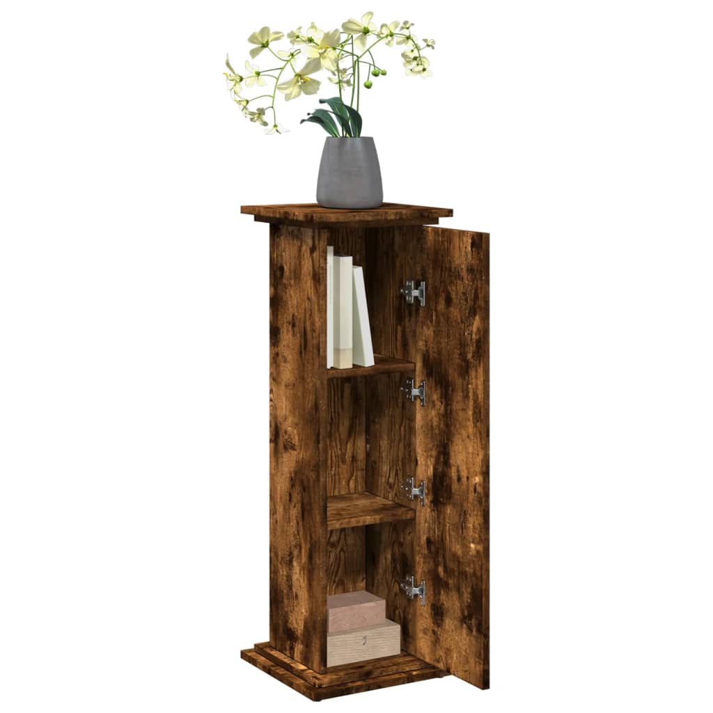 vidaXL Display Stand with Storage Smoked Oak 31x30x90 cm Engineered Wood 4