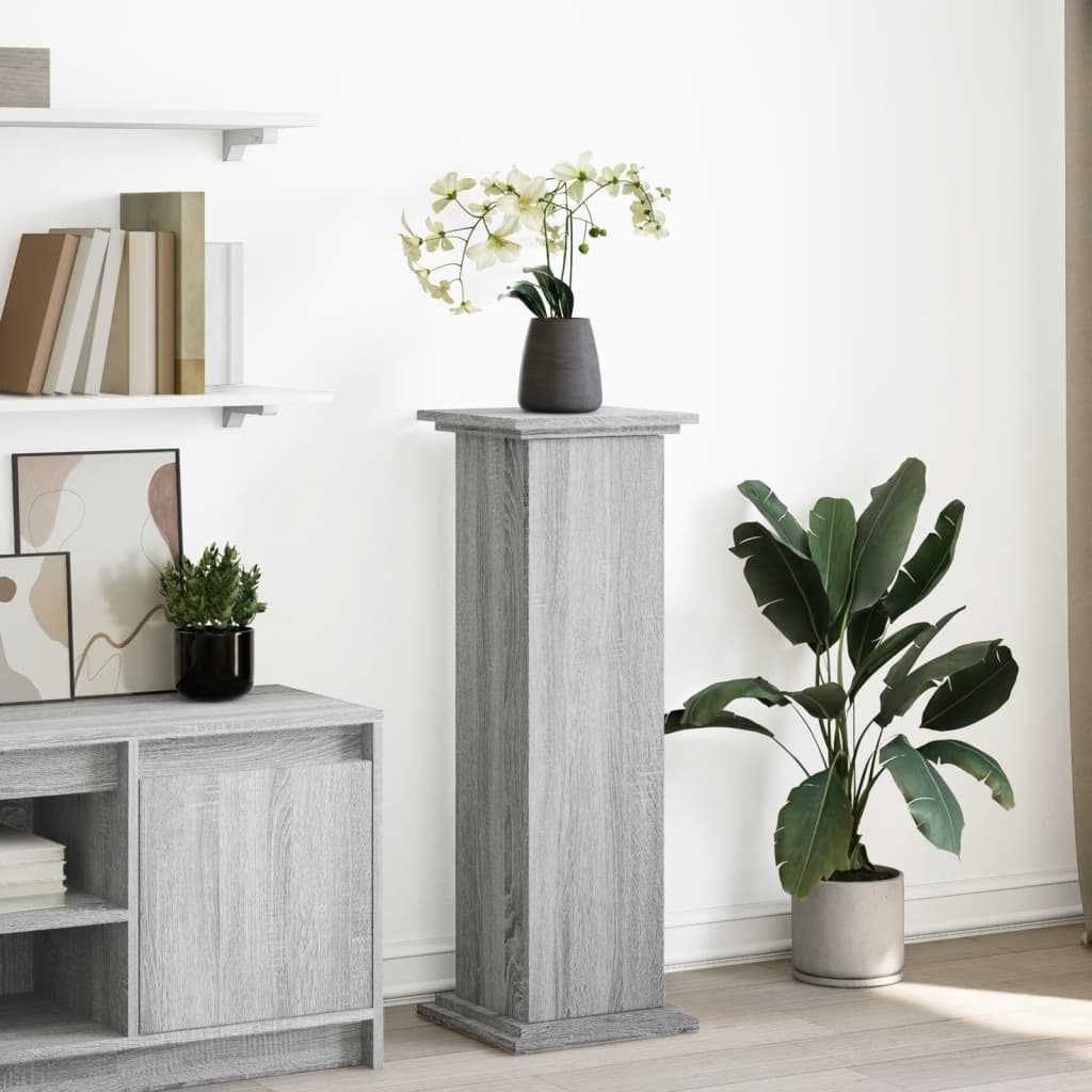 vidaXL Display Stand with Storage Grey Sonoma 31x30x90 cm Engineered Wood 1