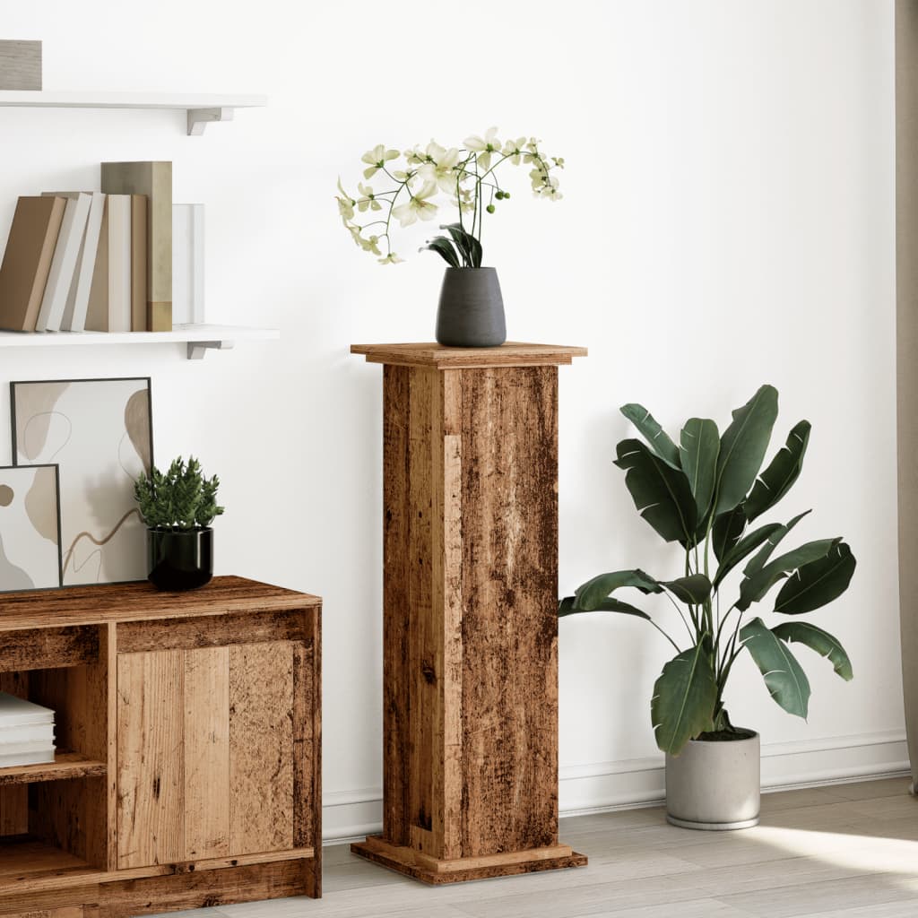 vidaXL Display Stand with Storage Old Wood 31x30x90 cm Engineered Wood 1
