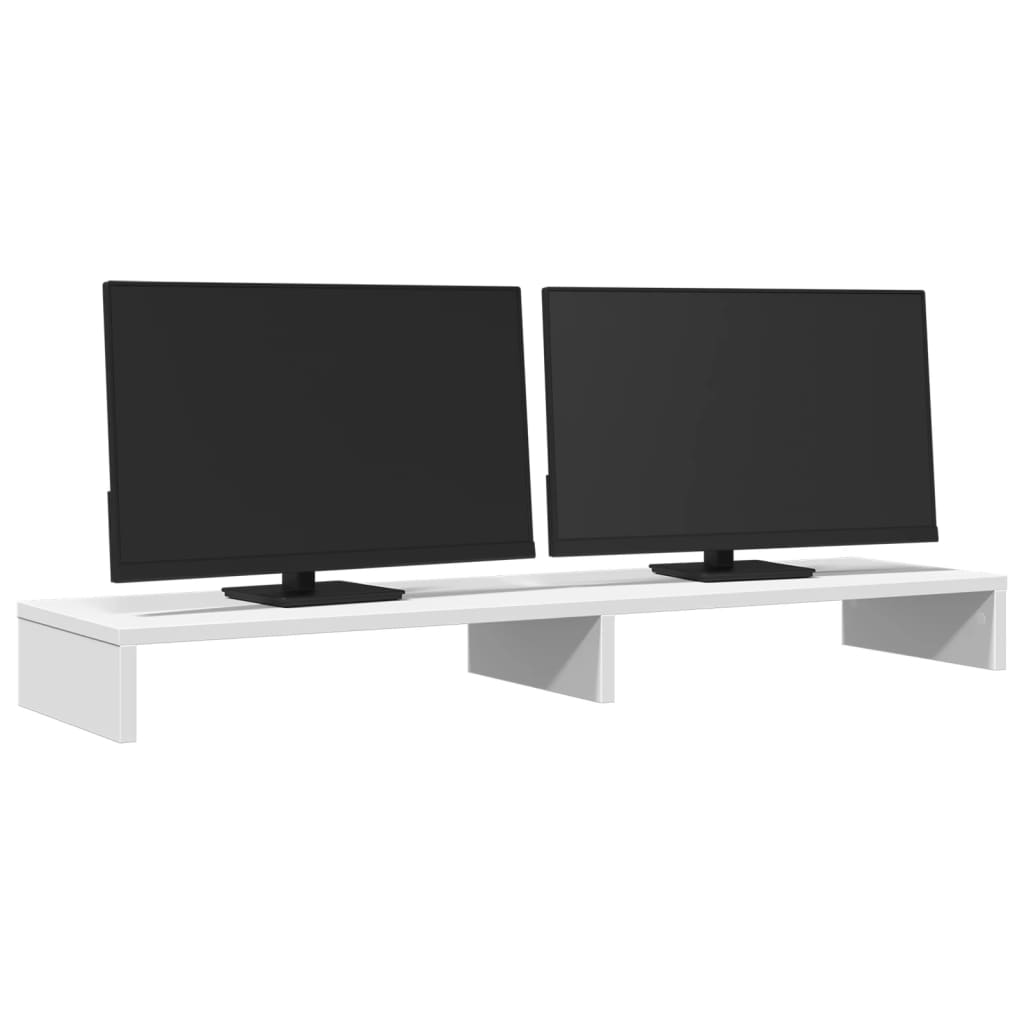 vidaXL Monitor Stand White 100x27x10 cm Engineered Wood 3