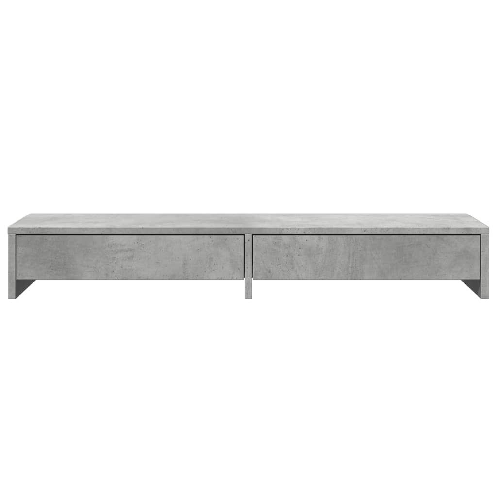 vidaXL Monitor Stand with Drawers Concrete Grey 100x27x15 cm Engineered Wood 4