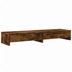 vidaXL Monitor Stand with Drawers Smoked Oak 100x27x15 cm Engineered Wood 2