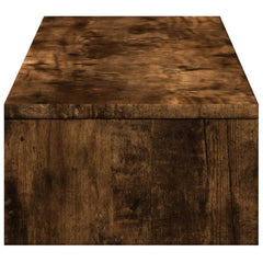 vidaXL Monitor Stand with Drawers Smoked Oak 100x27x15 cm Engineered Wood 6