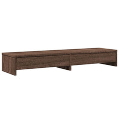 Monitor Stand with Drawers Brown oak
