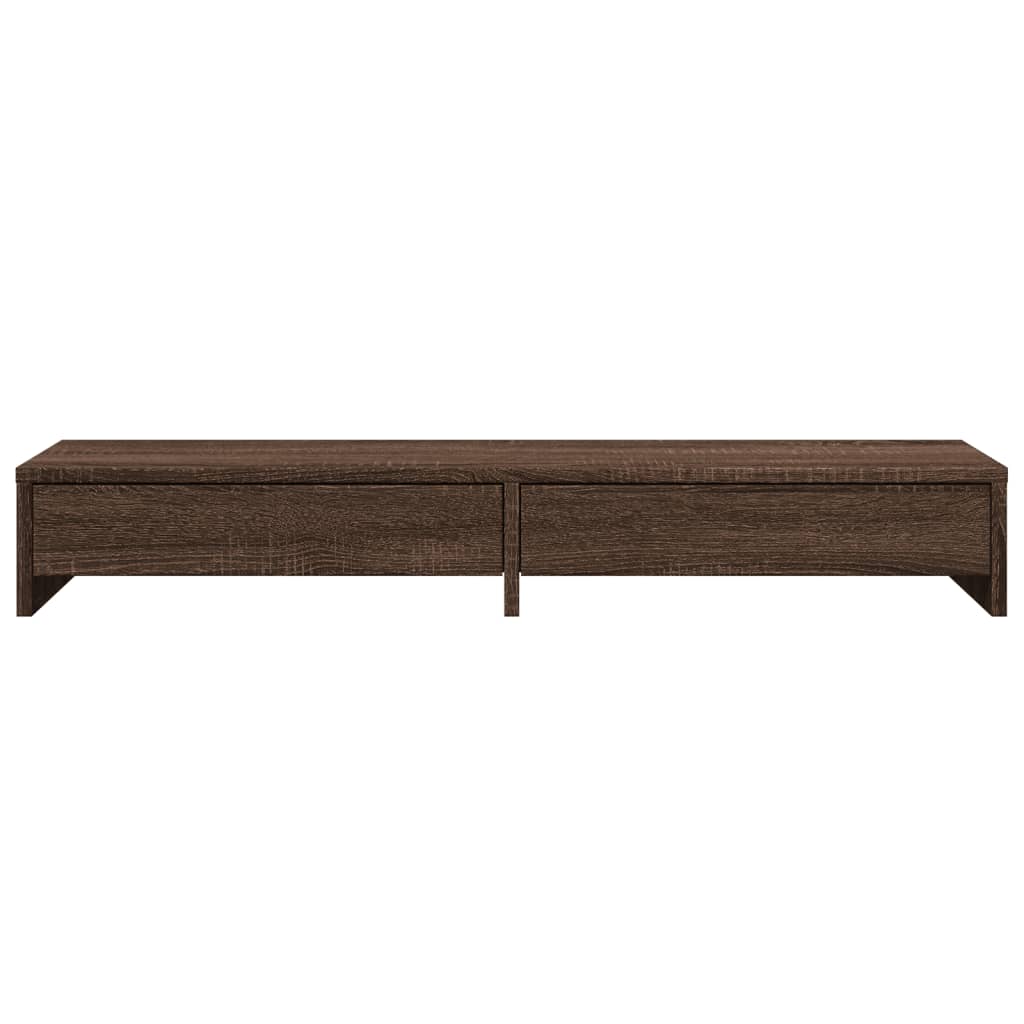 Monitor Stand with Drawers Brown oak
