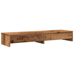 vidaXL Monitor Stand with Drawers Old Wood 100x27x15 cm Engineered Wood 2