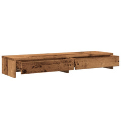 vidaXL Monitor Stand with Drawers Old Wood 100x27x15 cm Engineered Wood 5