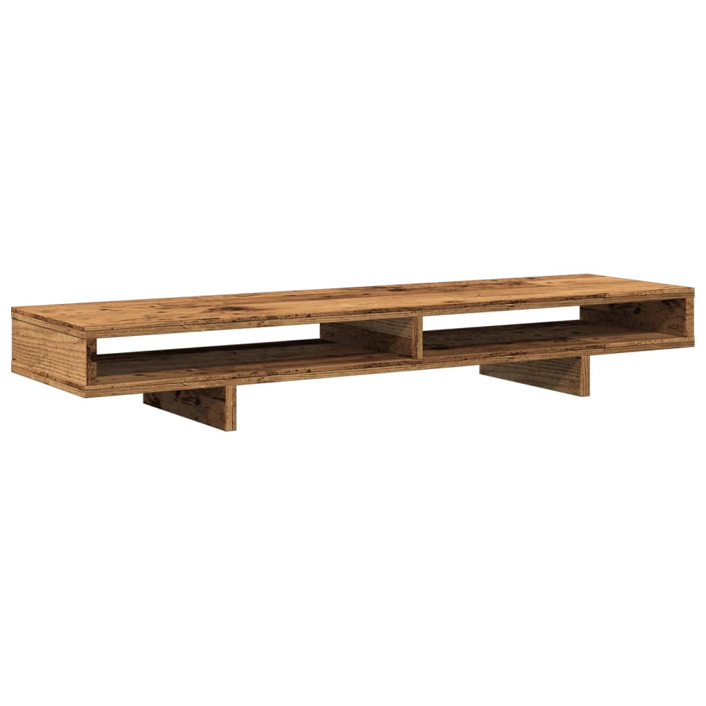 vidaXL Monitor Stand Old Wood 100x27x15 cm Engineered Wood 6