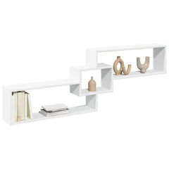 vidaXL Wall Cabinet 158x18x53 cm White Engineered Wood 1