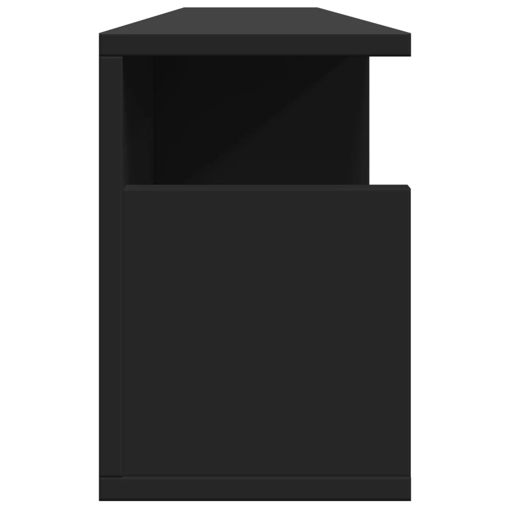 vidaXL Wall Cabinet 100x20x30 cm Black Engineered Wood 5