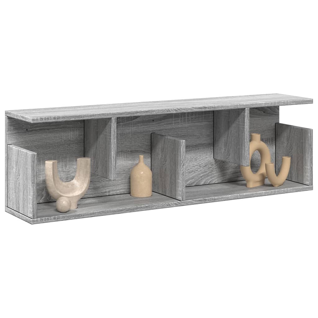 vidaXL Wall Cabinet 100x20x30 cm Grey Sonoma Engineered Wood 1
