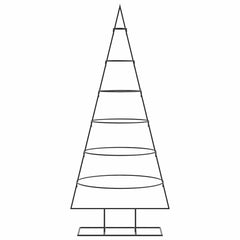vidaXL | Metal Christmas Tree | Black 150 cm Powder-coated steel 3