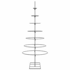 vidaXL | Metal Christmas Tree | Black 180 cm Powder-coated steel 4