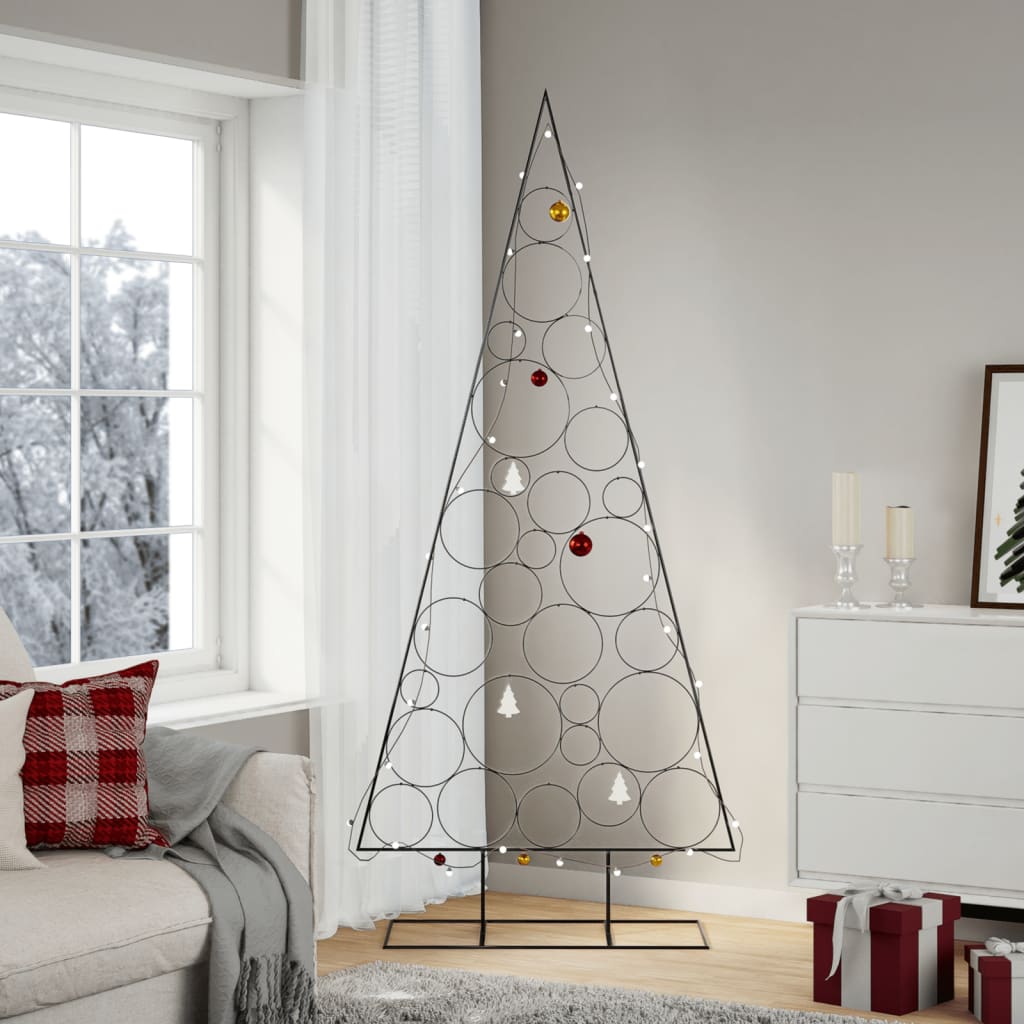 Metal Christmas Tree KUOPIO Steel Black 210 cm