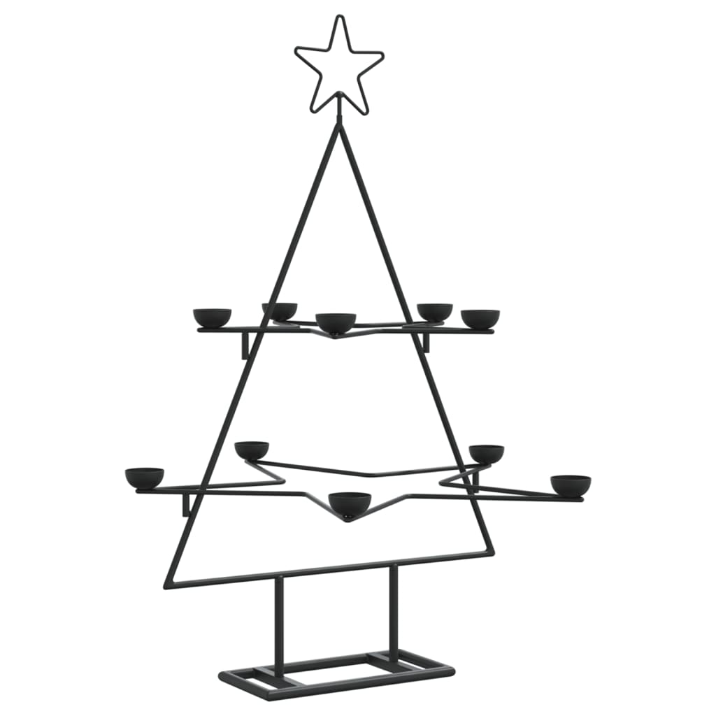 vidaXL Metal Christmas Tree for Decoration Black 75 cm 6